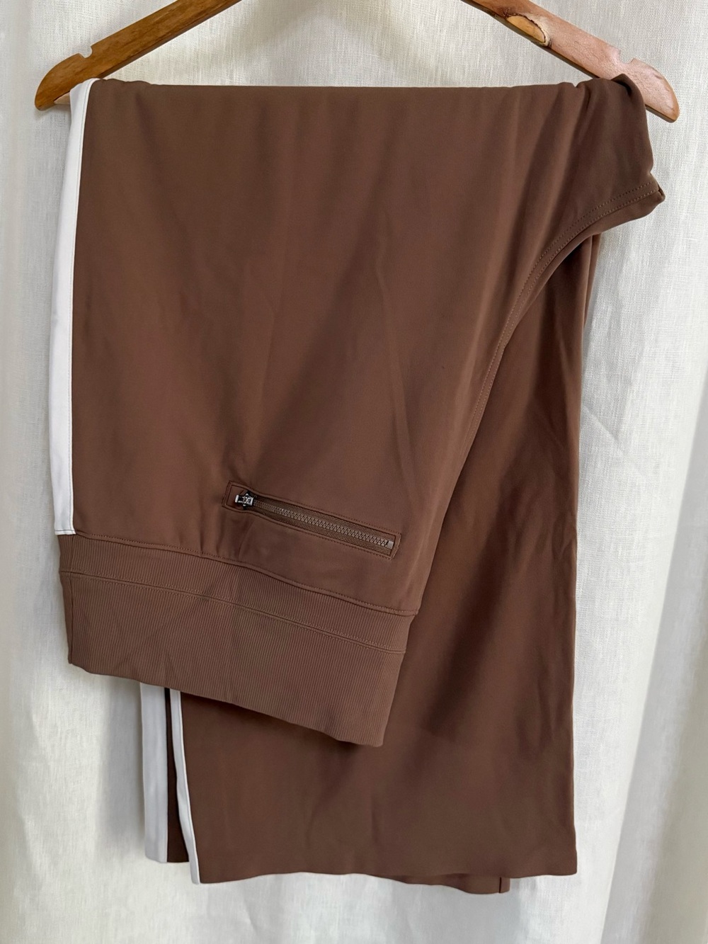 NWOT Athleta Venice Track Stripe Wide Leg Pants 2X Truffle Brown High Rise